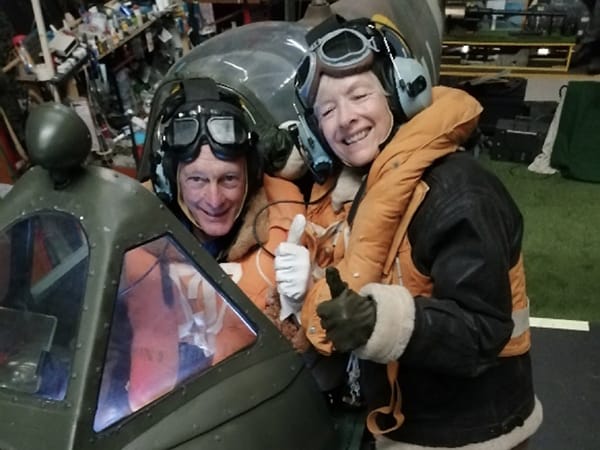Read more about the article NHS Hero Takes to The Skies  in Blackpool’s Life Size Spitfire Simulator